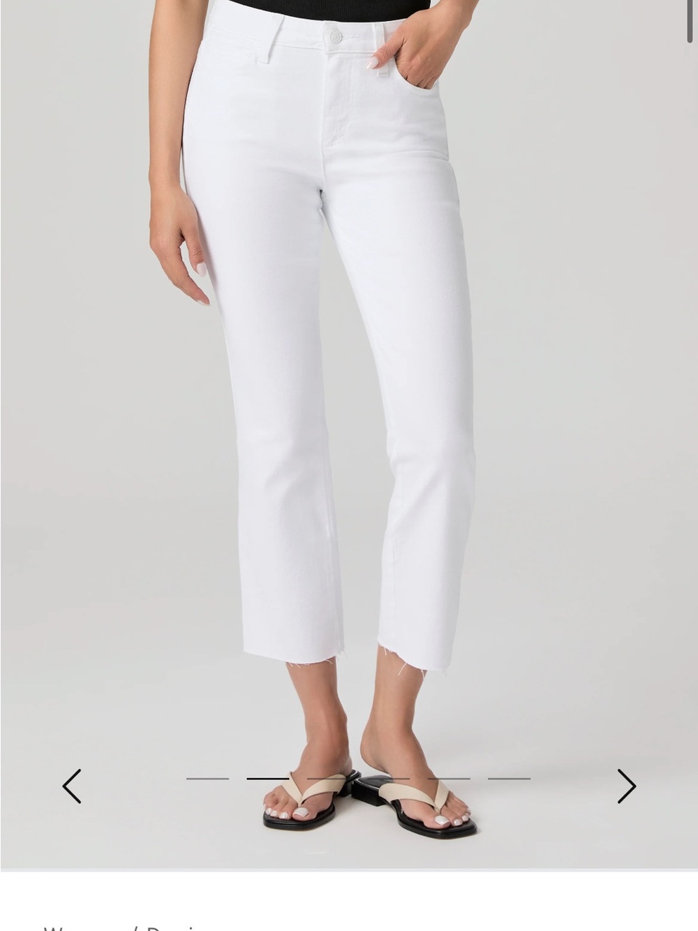 PAIGE White Ankle Crop Straight Jeans